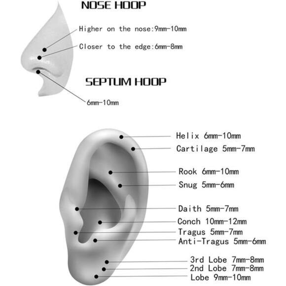 COPY - Hypoallergenic Nose Rings - Surgical Steel Septum & Lip Hoop Piercings - Picture 6 of 8